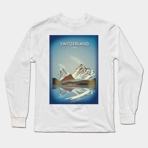 Switzerland travel poster Long Sleeve T-Shirt by nickemporium1